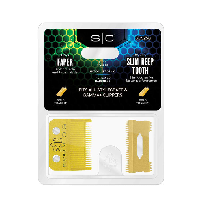 Gamma + StyleCraft Clipper Faper Blade Set