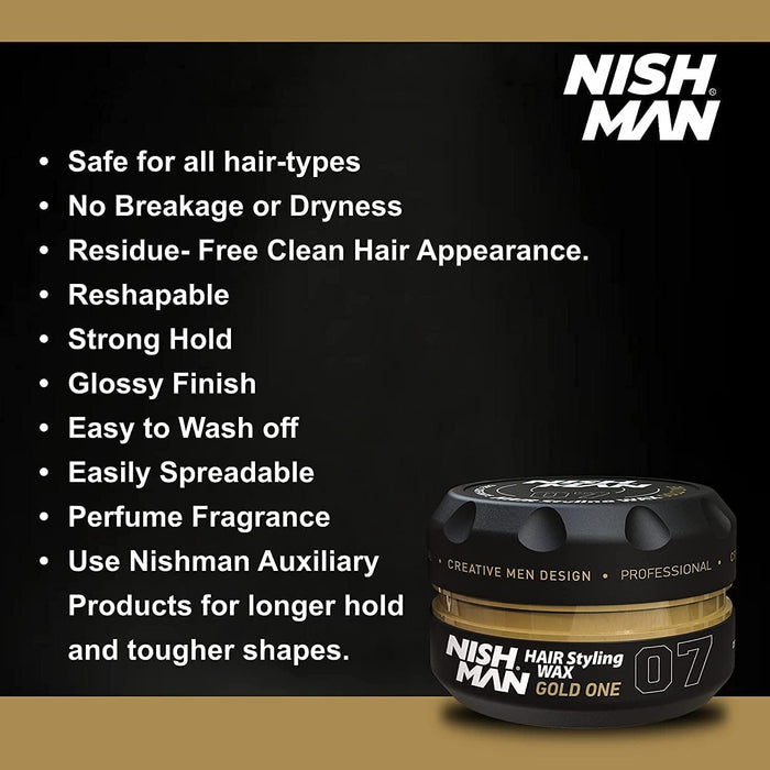 Nishman 07 Styling Gold One Aqua Wax - Ultra Strong Hold 150ml