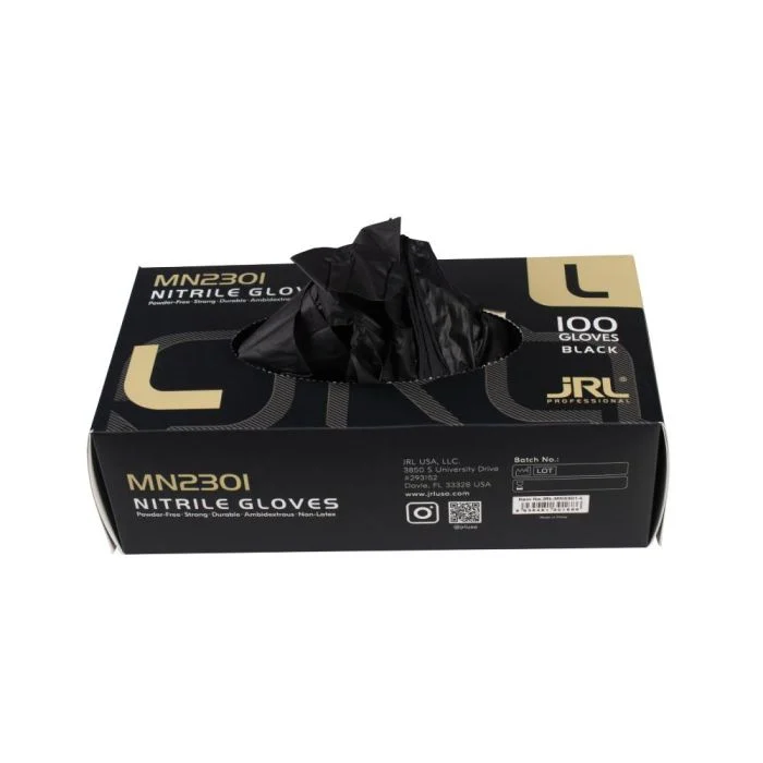 JRL Nitrile Gloves Black Medium (100)